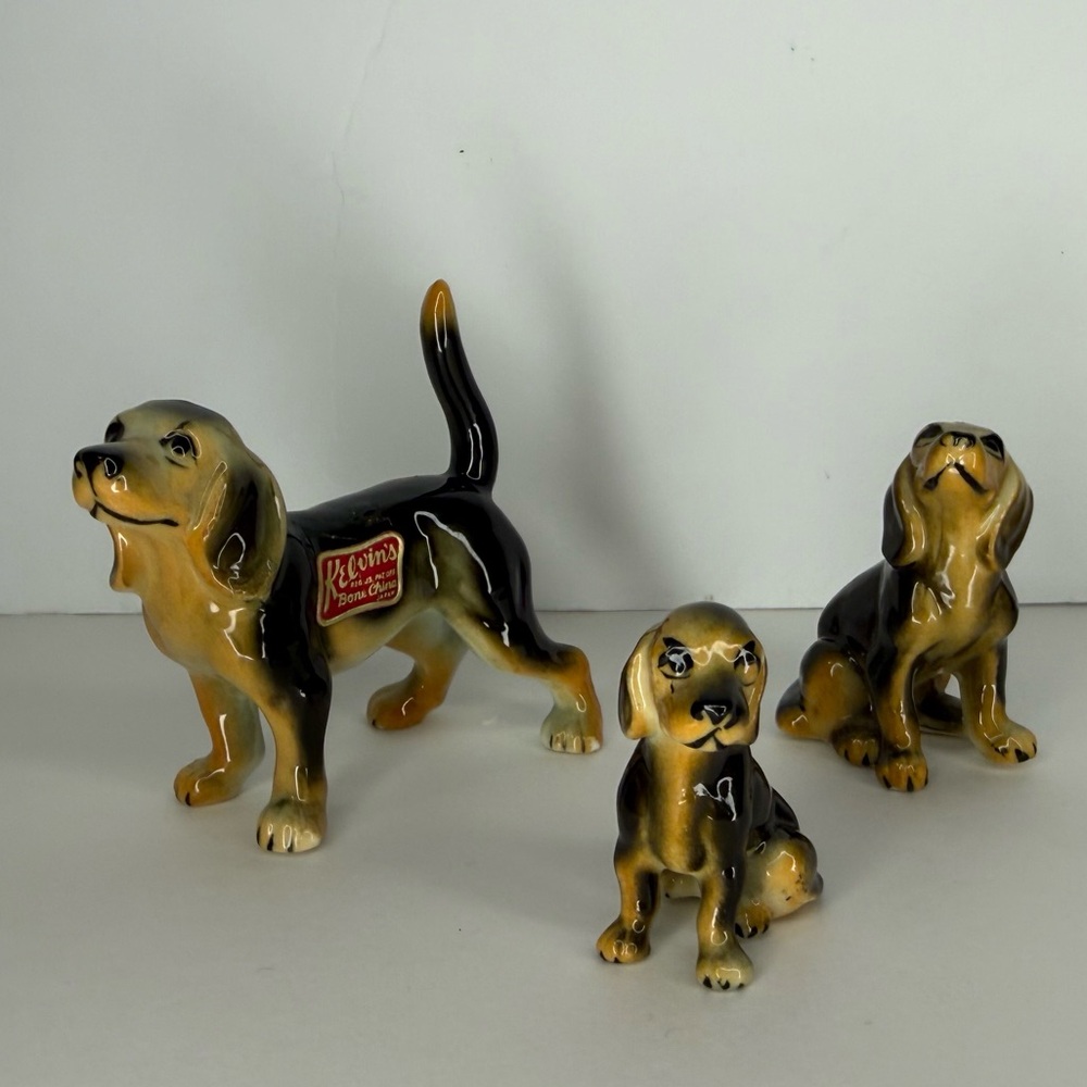 Vintage Miniature Bone China Beagles
